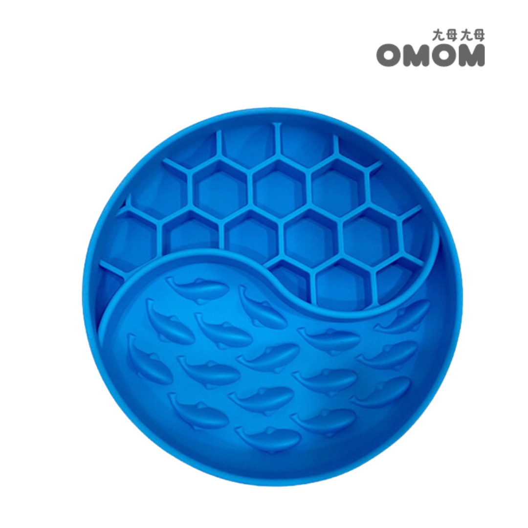 OMOM 寵物舔食墊-蜂巢海洋 雙功能款